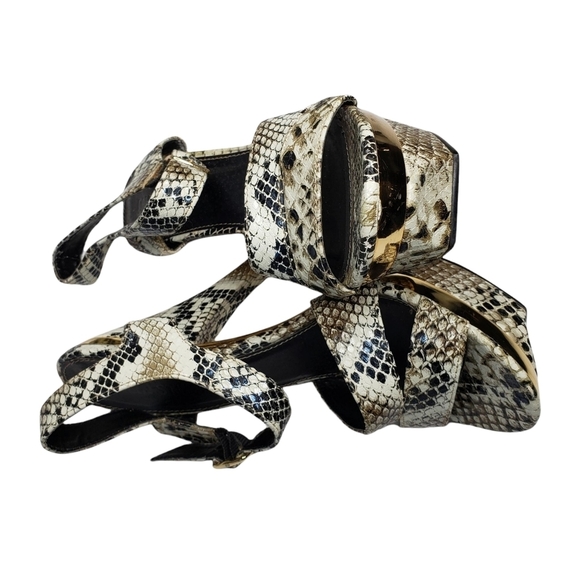 Colin Stuart | Reptile Snake Print Vegan Leather Platform Stiletto Platforms 8 - Picture 6 of 11